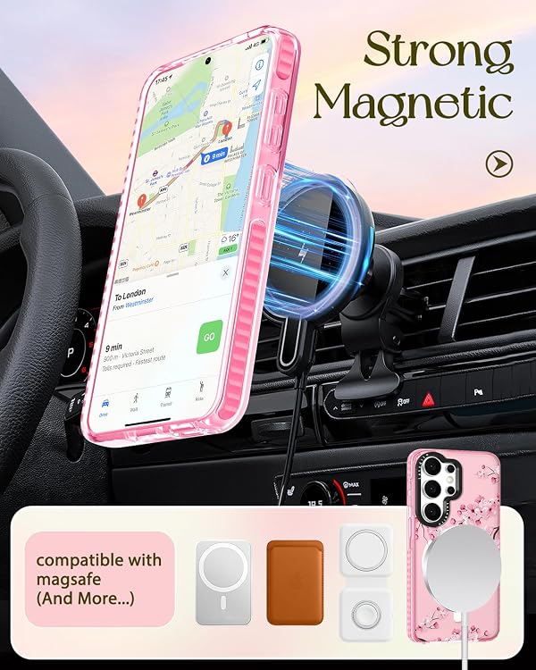 Lotadilo Cute Case for Samsung Galaxy S26 Ultra for Women Girls - Funny Peach Blossom Design Compatible with Magsafe Magnetic Ring Holder Kickstand Fashion TPU Phone Covers by Lotadilo - Used condition - Image 5