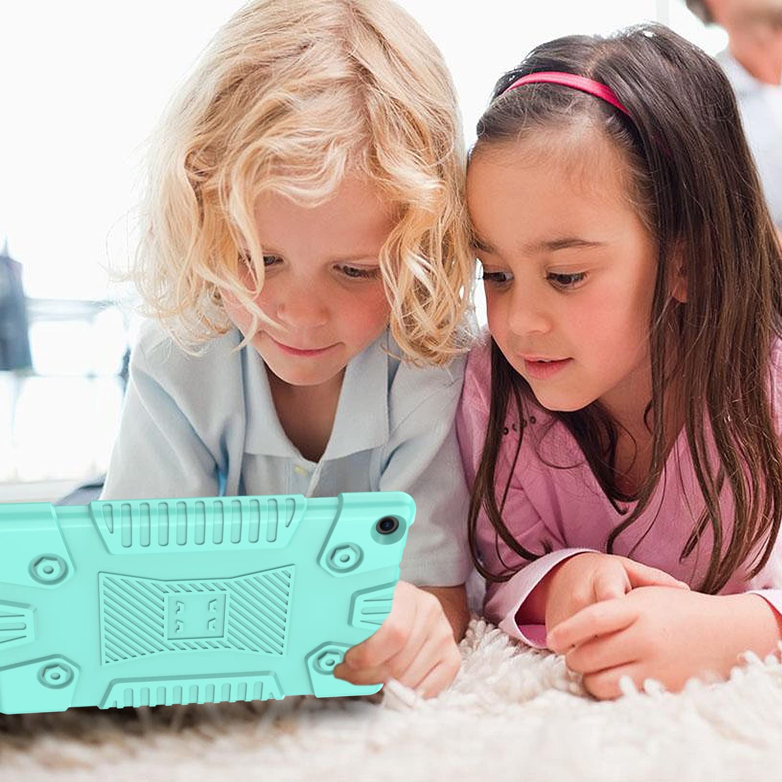 Pokrywa tabletu Dla dzieci na ogień HD 8. Sprawa 2018/2016, dla ognia Kindle Tablet Case Odporna wstrząsy Chropowatą ochronę osłona ochronna Osłona Anti-Fall(Mint Green)