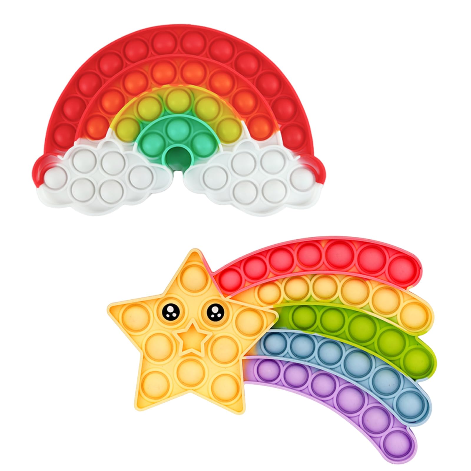 Mtbricey 2 Pieces Pop Fidget Toys for Adults Silicone Stress Relief Toys
