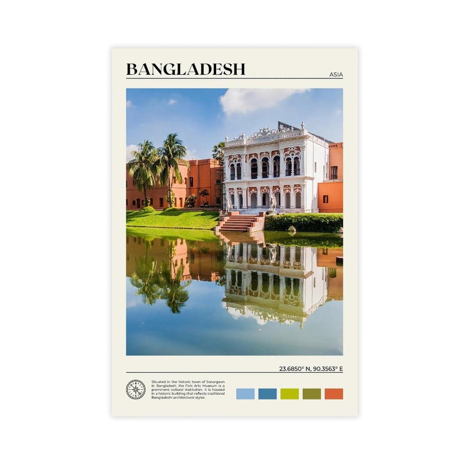 Königliches Foto, Bangladesch, Kunstdruck für Wohnzimmer, Schlafzimmer, 61 x 91,4 cm (L x B)
