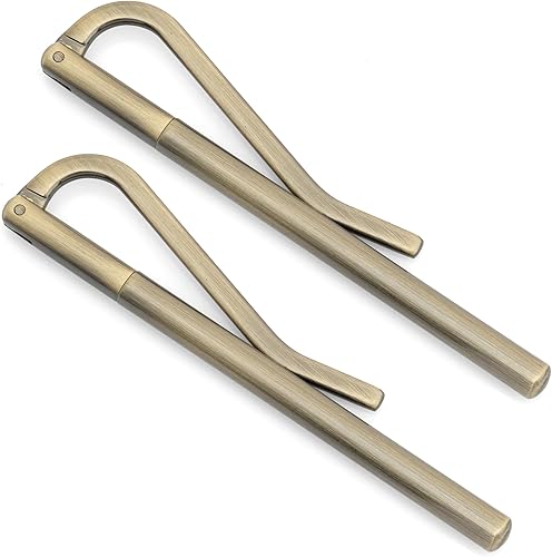 CRAFTMEMORE 2 clips para dinero de 3.150 in para billetera, accesorios de artesanía de cuero de calidad (latón cepillado)
