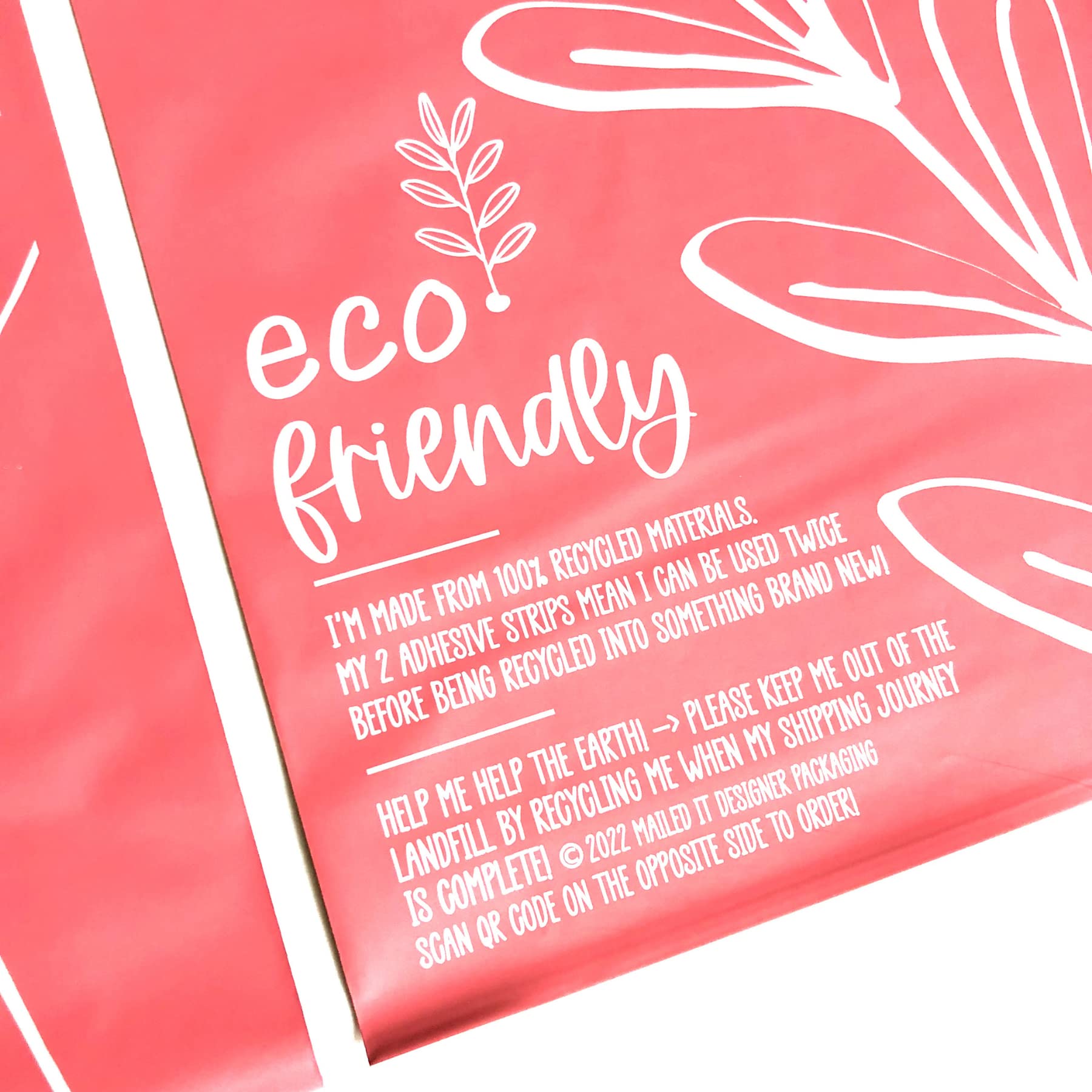 Mailed It Poly Mailers 9 x 12 confezione da 100 pezzi, opachi e carini sacchetti di spedizione per abbigliamento, plastica riciclata, ecologica, autoadesiva, impermeabile, per piccole imprese