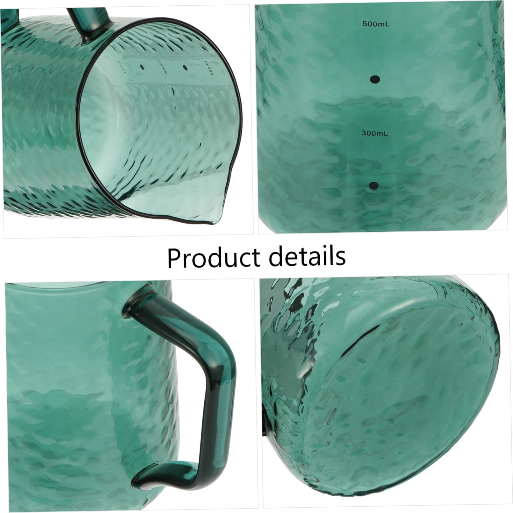 500ml Borosilikatglas Milchkanne mit Skala, Grün, 1 Stück