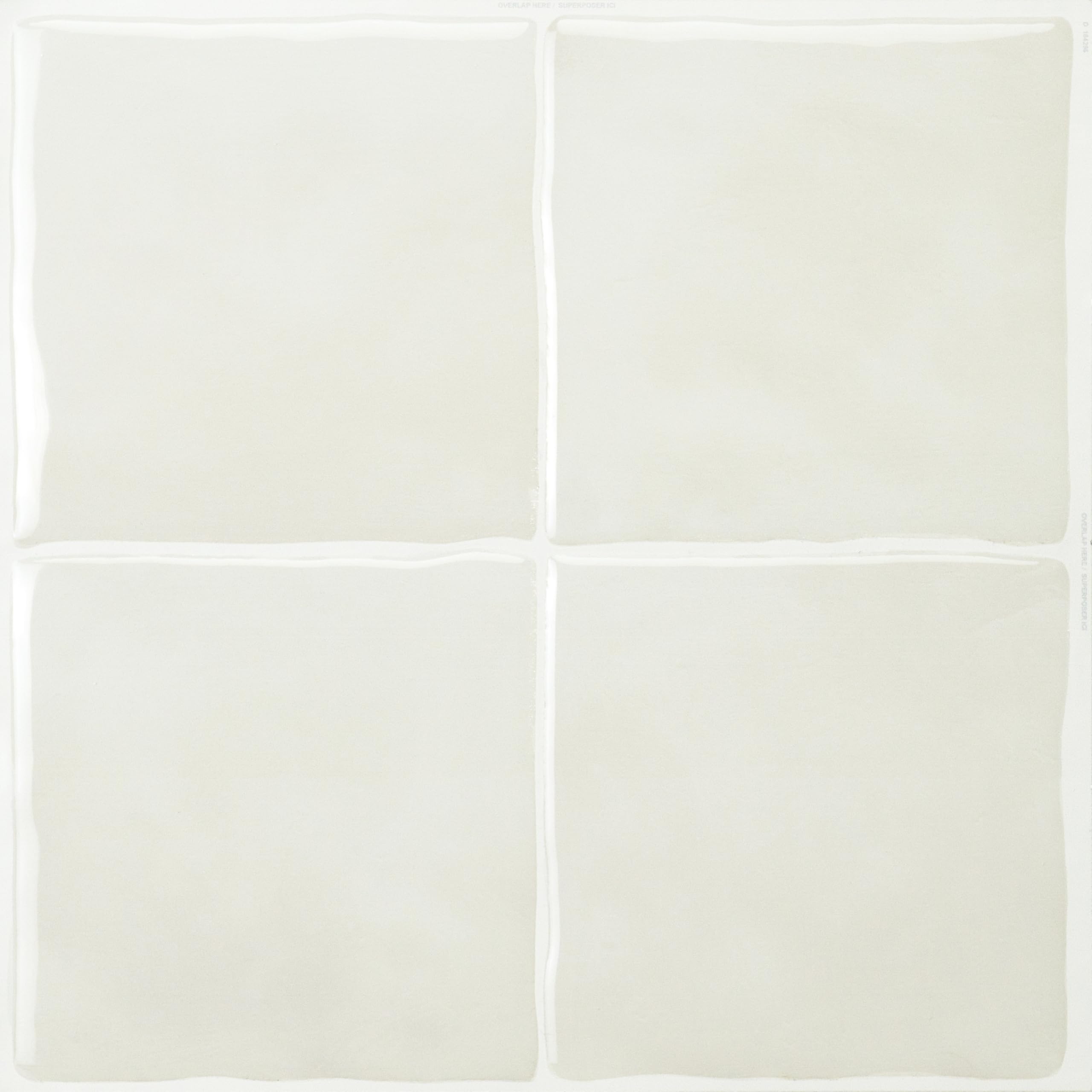 SMART TILES Peel and Stick Backsplash - 5 Sheets of 9" x 9" - 3D Adhesive Peel and Stick Tile Backsplash for Kitchen, Bathroom, Wall Tile, Oia