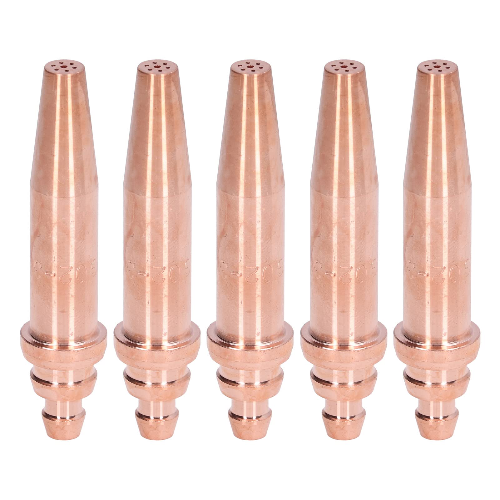 Boquilla de antorcha con punta de corte de acetileno, juego de cobre de grado profesional de 5 piezas, mecanizado CNC de alta eficiencia para soldadura de corte de metales