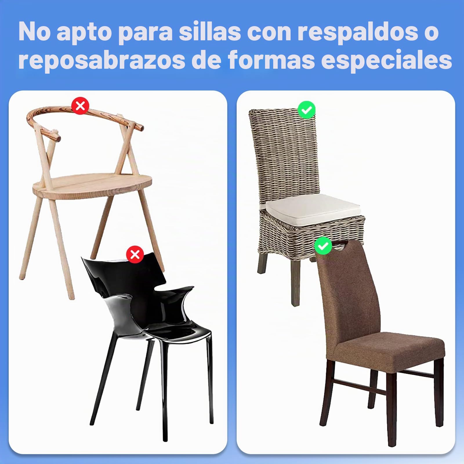 SagaSave: Fundas de plástico para sillas de comedor, juego de 4 fundas de asiento de PVC transparente para sillas, protector contra el agua, el polvo y los arañazos del gato