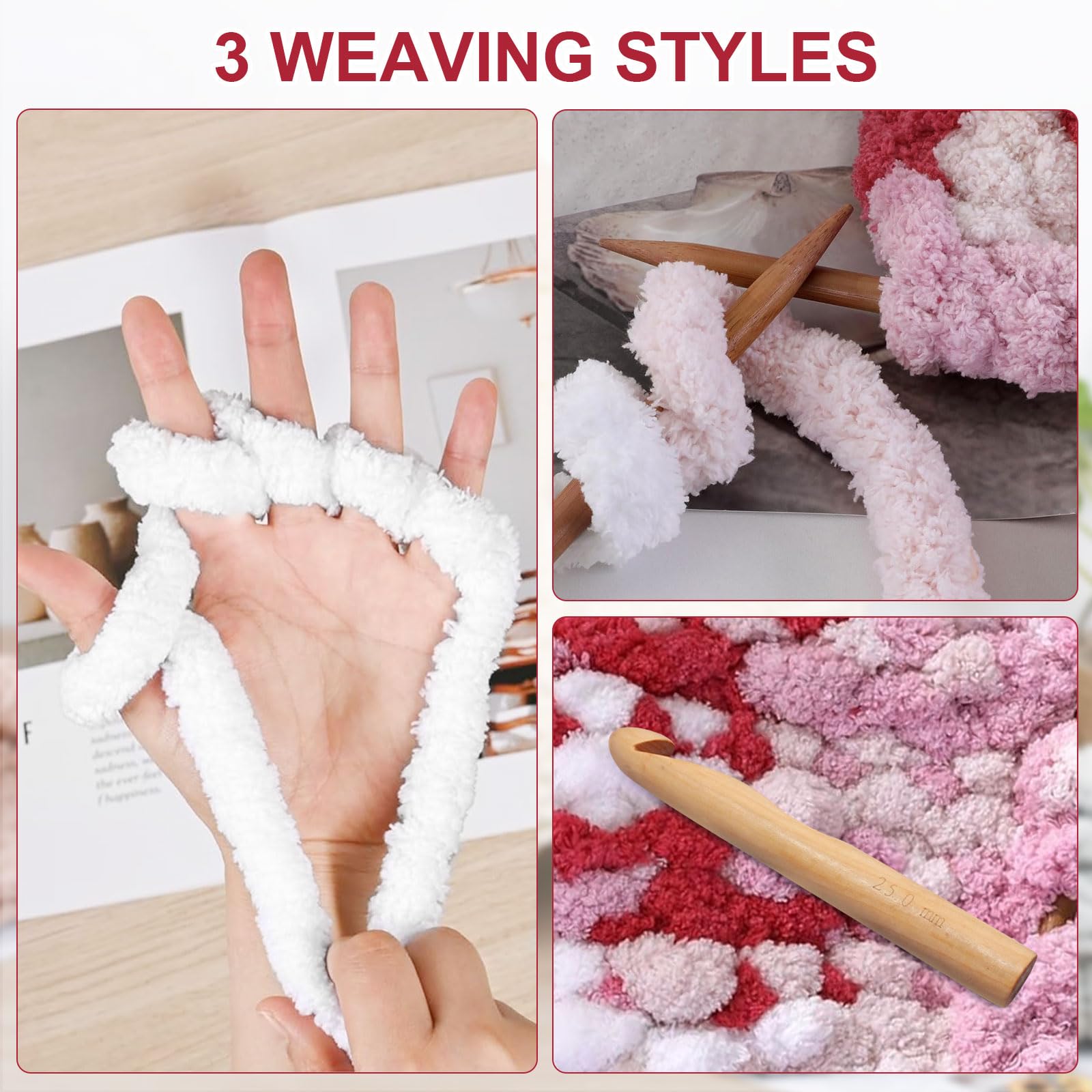 Dicke Wolle Zum Häkeln 250gx2 - Super Soft Chunky Garn In Rot Für Decken & Schals