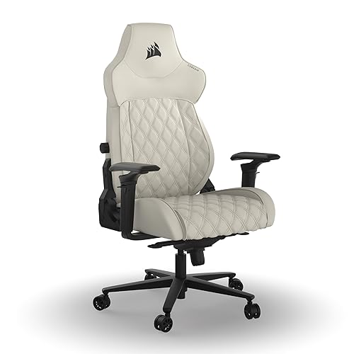 Corsair TC500 Luxe Gaming Chair – Premium Breathable Fabric – Wide Seat – Five-Way Adjustable Armrests – Adjustable Built-in Lumbar Support – 90-160 Degree Recline – Frost - White