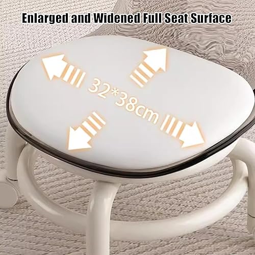 Miniatura 3 de Silla de polea de acrílico, taburete bajo con polea de respaldo, taburete ergonómico bajo para limpieza del hogar, taburetes de oficina, lavandería,
