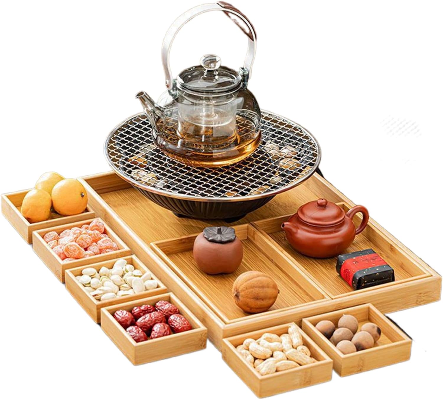 Luxury Tea Set. with Tea Infuser 围炉煮茶电陶炉家用全套烤茶罐罐茶煮茶器玻璃茶壶 Q933