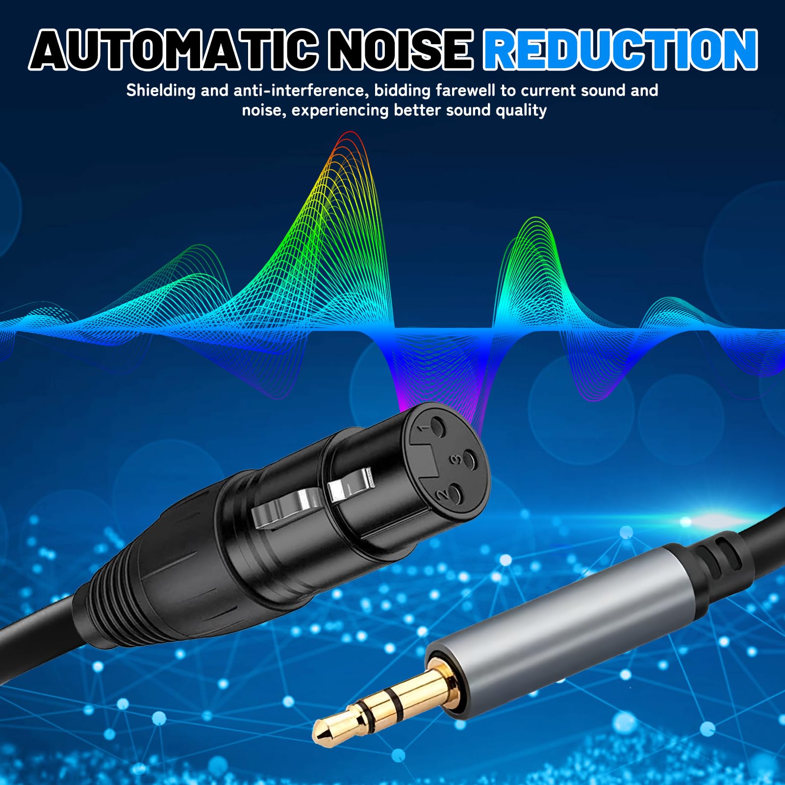 Greacesrio Cavo XLR mini jack, cavo da XLR femmina a mini jack 3,5 mm per microfono Aux per videocamere, fotocamere DSLR, dispositivo di registrazione per computer e altro ancora - 1.5M Greacesrio Cavo XLR mini jack, cavo da XLR femmina a mini jack 3,5 mm per microfono Aux per videocamere, fotocamere DSLR, dispositivo di registrazione per computer e altro ancora - 1.5M