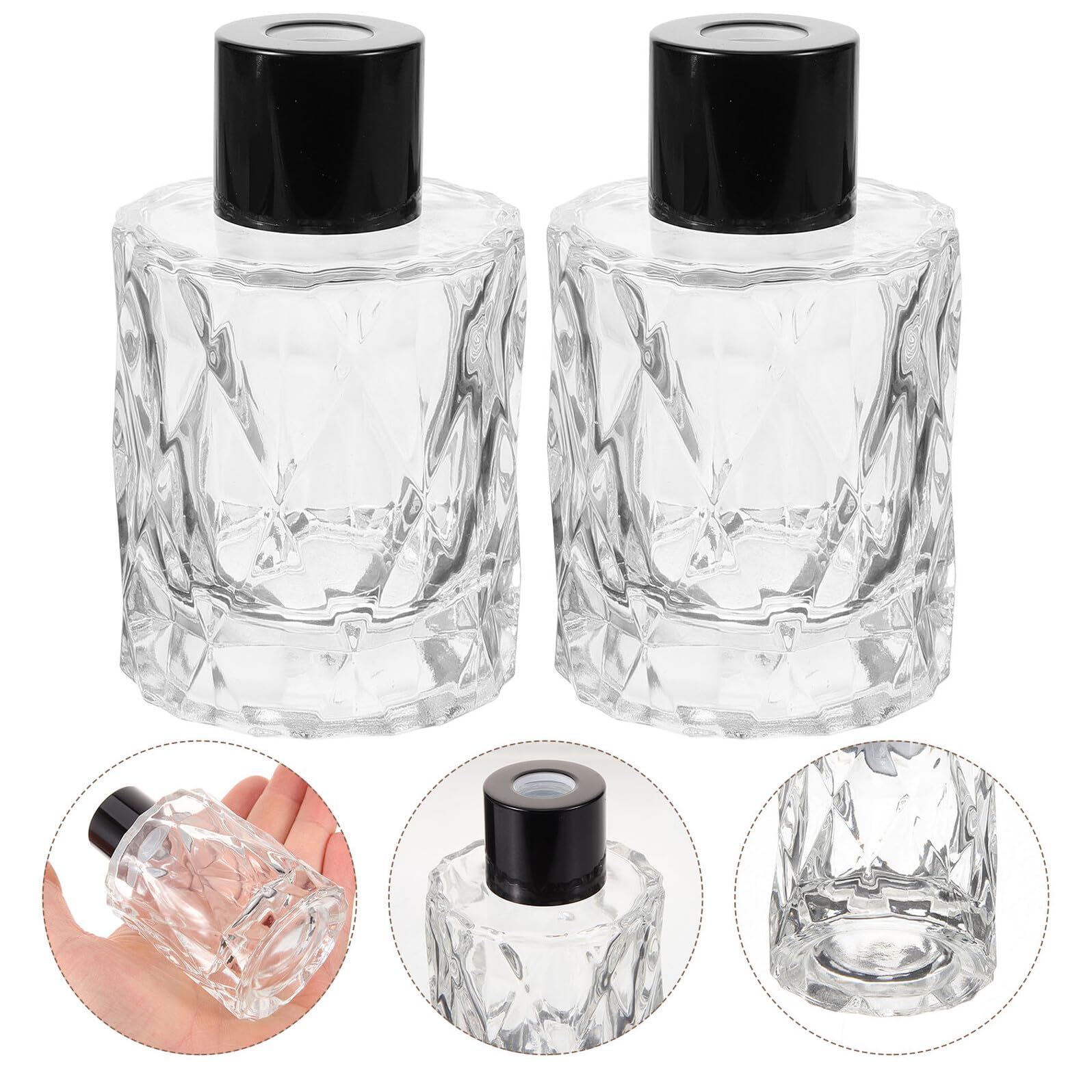 OUNONA 4 Pezzi Bottiglie di Diffusore Aromi in Vetro per Profumi e Oli Essenziali, Stile Raffinato e Unico Aspetto Semplice, per Decorazione Casa e Cucina