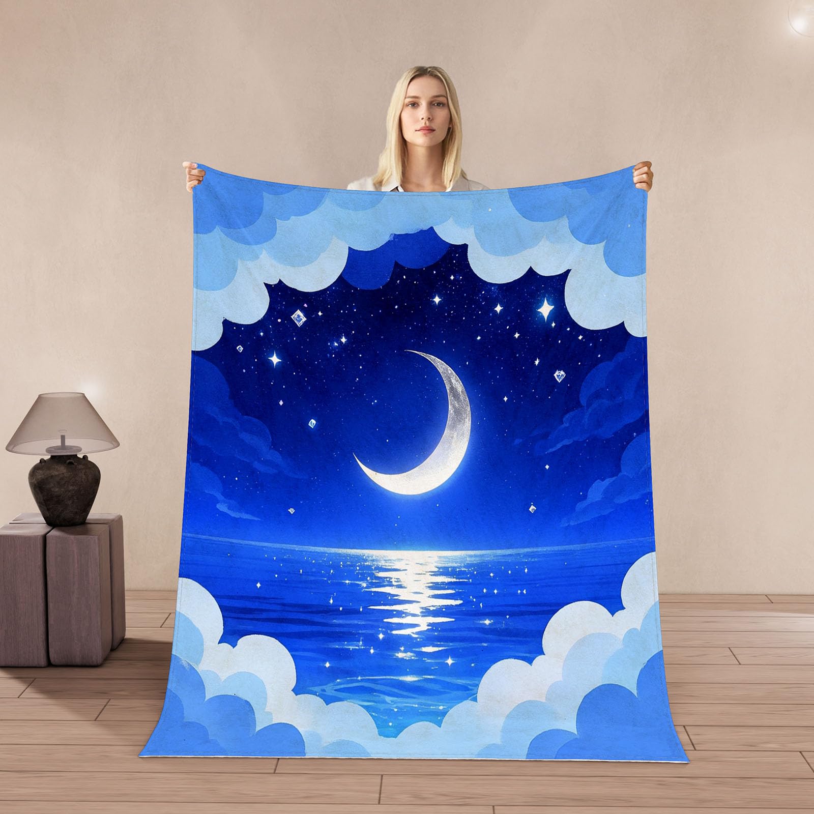 Plaid couette univers polaire 150x200 : couverture flanelle lit canapé