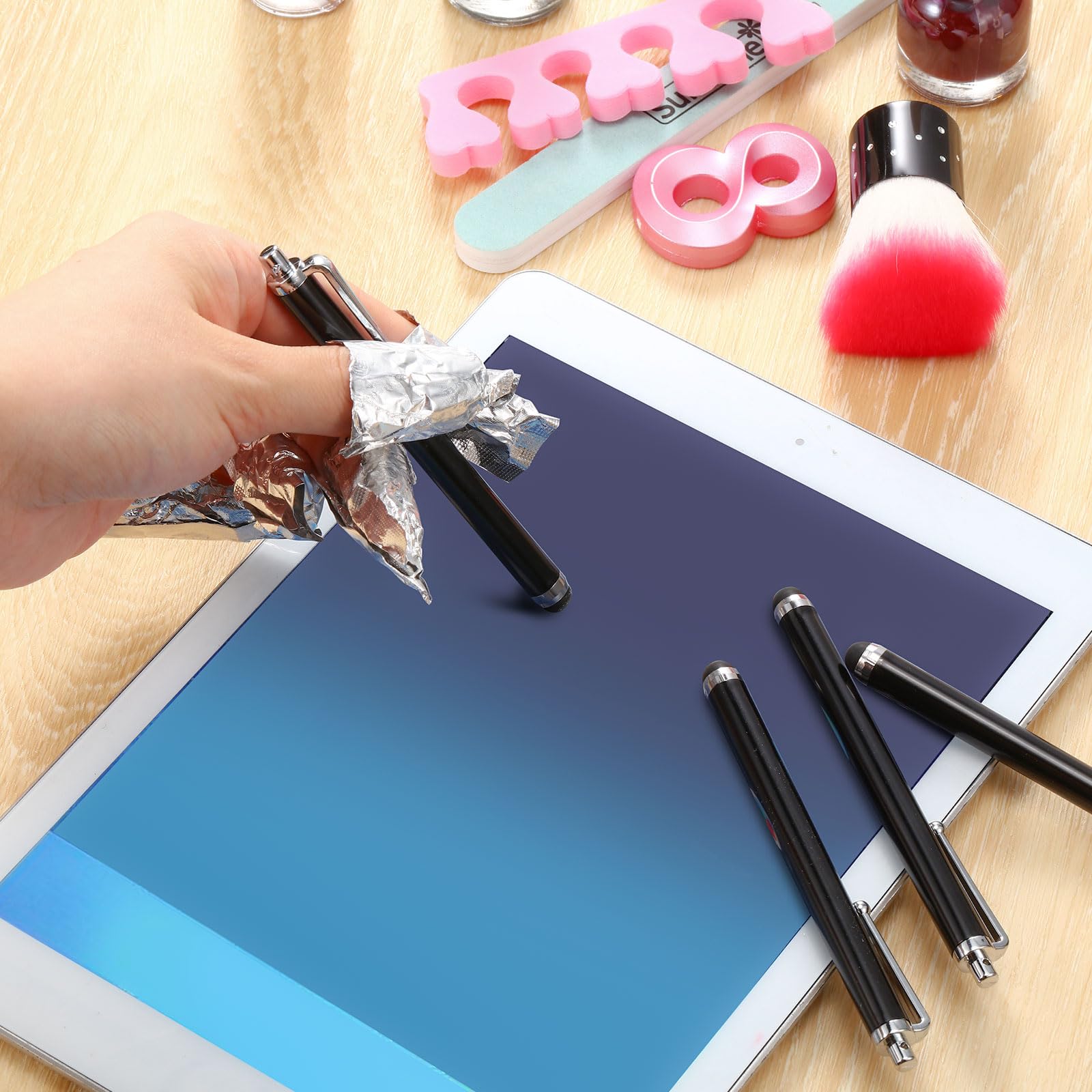 Set Penna Stylus di 100 Stilo Capacitivo Universale Compatibile con iPad, iPhone, Samsung, Tablet, La Maggior Parte dei Dispositivi con Touchscreen Capacitivo (Nero)