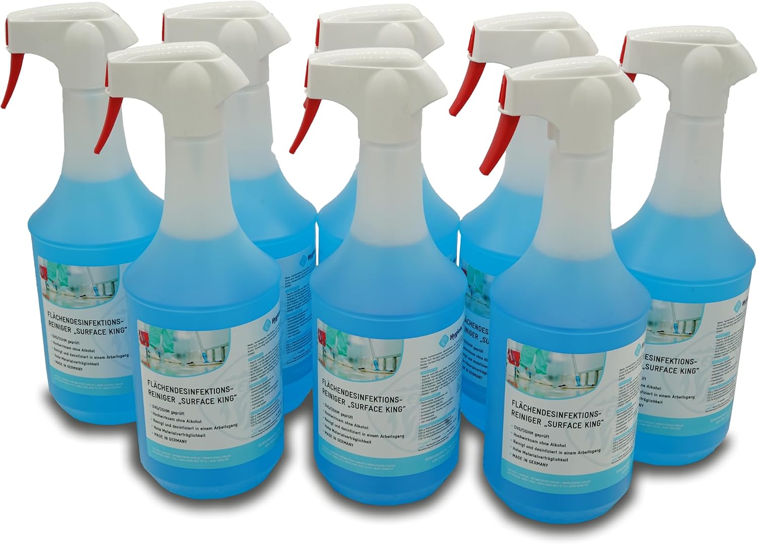 Disinfectant Cleaner for Surfaces Highly Efficient Limited Virucide Ready to Use 8 x 1 L Box Wellness Solarium Yoga Mat Sports Equipment Gastro Faux Leather