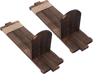 Operitacx 2pcs Rustic Wooden Wall Mounted Candle Holders with Mounting Accessories, Vintage Farmhouse Style Wood Candle Sconces for Space Saving Display in Corridors and Entryways