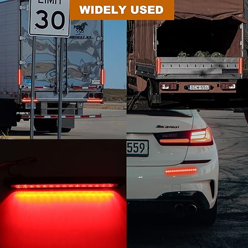 Miniatura 7 de 2 unids rojo 15 LEDs barra de luz trasera de freno de remolque LED luces de remolque impermeable señal de parada luces traseras luces de