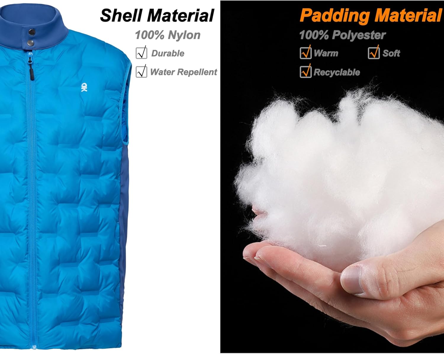 Little Donkey Andy Men's Lightweight Puffer Vest, Outdoor Windproof Sleeveless Jacket for Hiking Travel Golf - Image 6