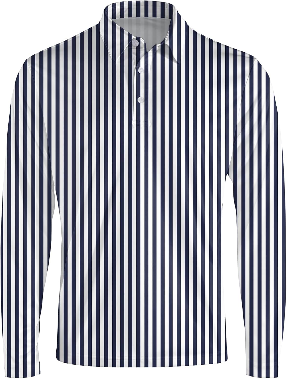 Men's Long Sleeve Golf Shirt Quick Dry 3 Button Work Fishing Outdoor Casual Collar Shirt