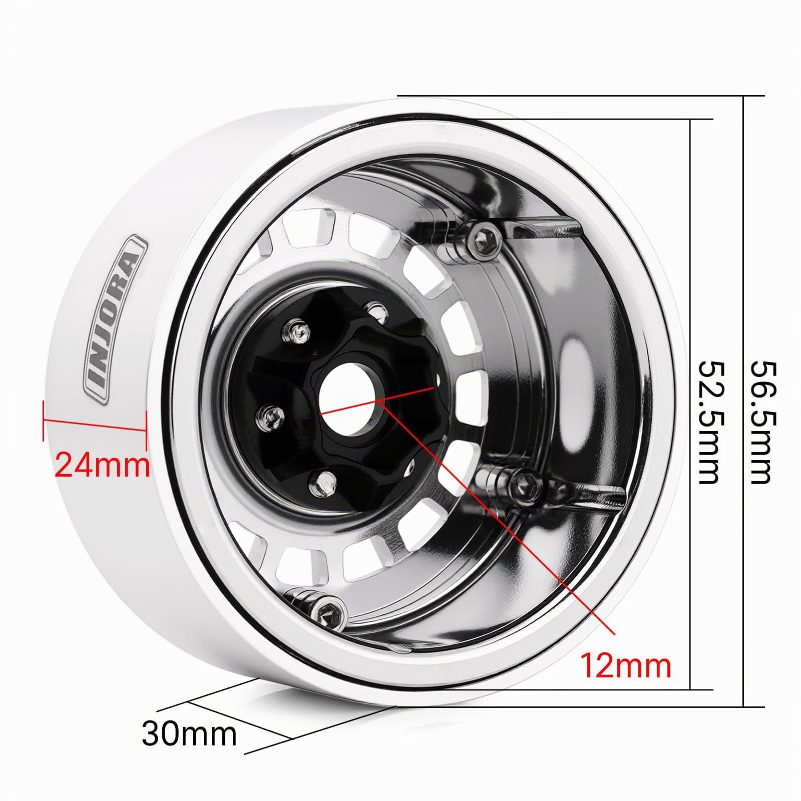 INJORA Llantas 1.9" Multirradio CNC Aluminio para 1/10 SCX10 TX4 RC Crawler
