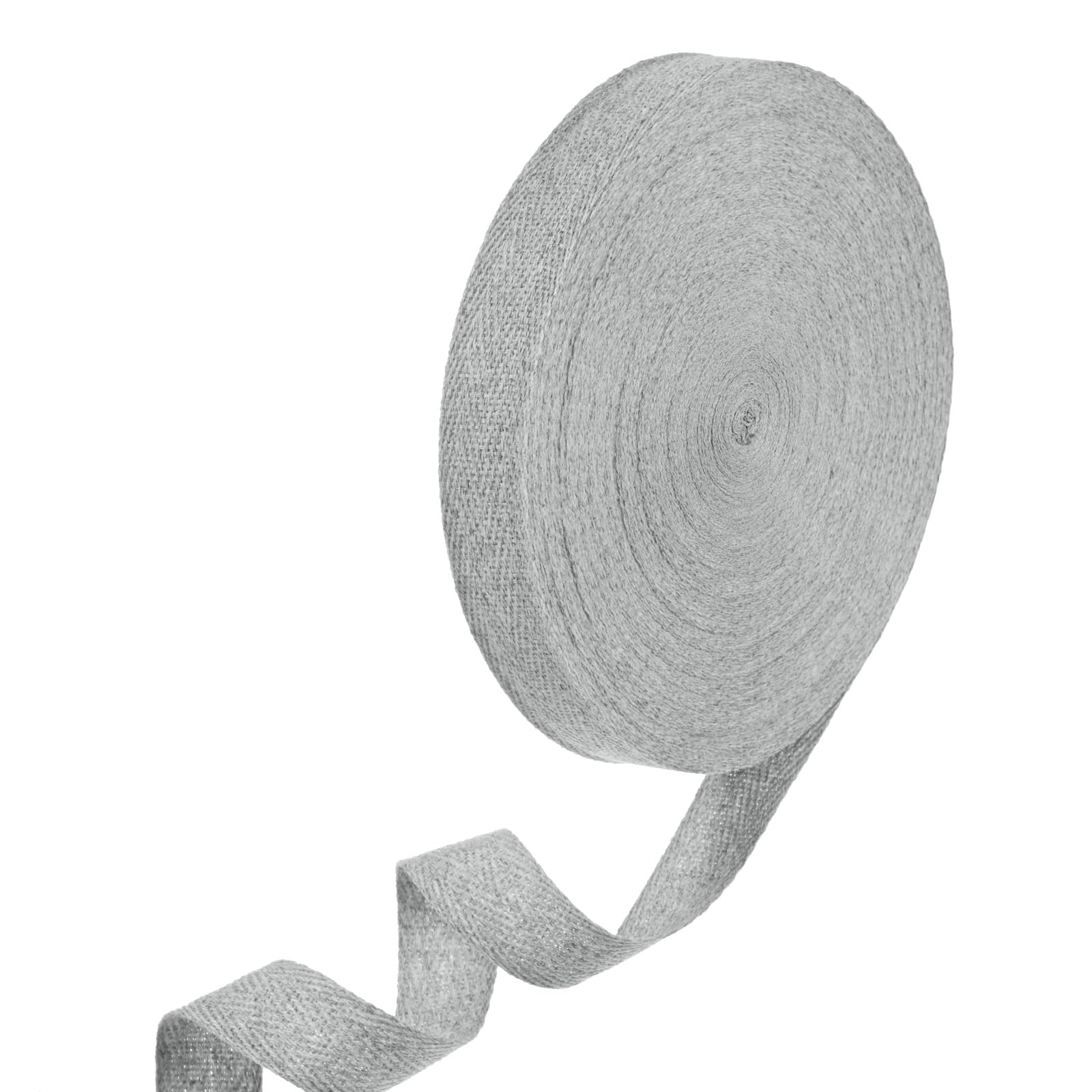 M METERXITY Cotton Twill Tape, (20mm)3/4 Inch 50 Yards Cotton Twill Ribbon Bias Binding Tape Natural Herringbone Webbing Trim for Apron Sewing/Gift Wrapping/Craft DIY [Light Gray]
