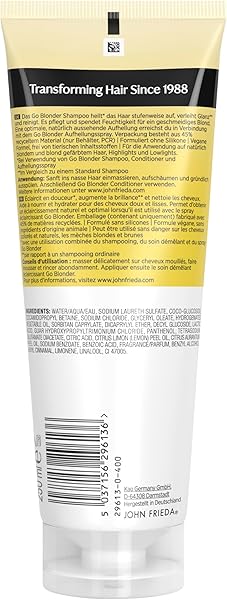 John Frieda Go Blonder Shampoo - Inhalt: 250 ml - Haartyp: natürlich blondes und blond gefärbtes Haar, Highlights und Lowlights - 2