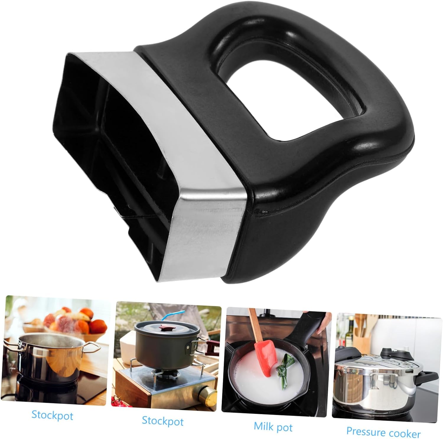 6pcs Ergonomic Pot Handle Grip Replaceable Pan Handle for Cooking Scald Resistant Detachable Sturdy Pot Grip Accessory