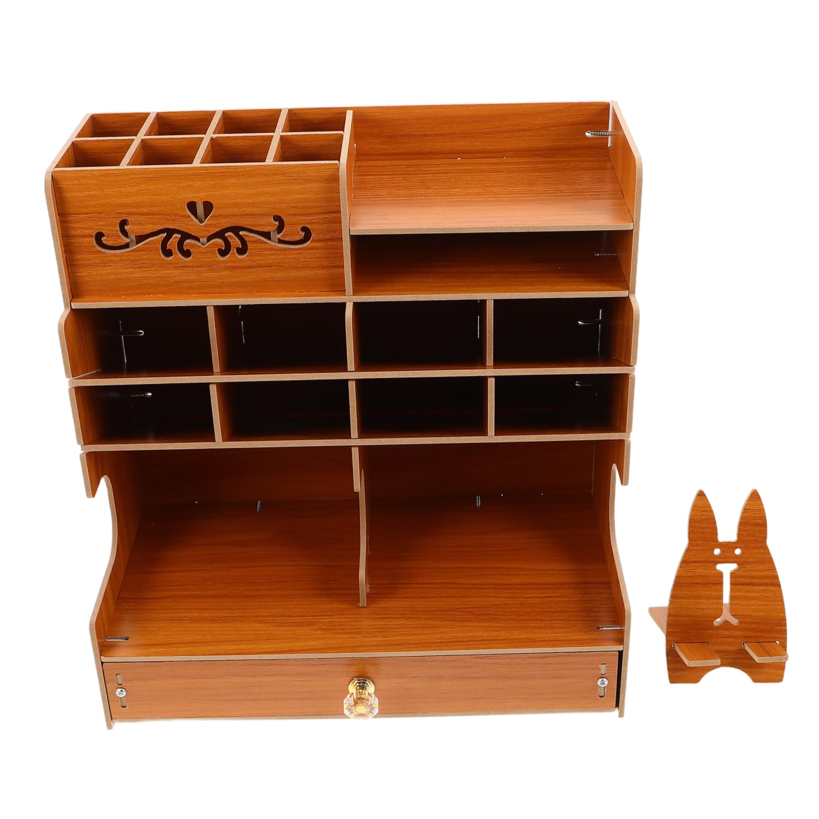 VILLCASE Portapenne in Legno con Scomparti Multipli per Scrivania Organizer da Ufficio per Penne Matite e Cancelleria Contenitore per Penne in Legno