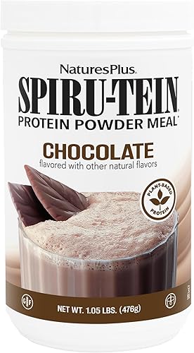 NaturesPlus SPIRU-TEIN Batido  Chocolate  1.05 libras, proteína de espirulina en polvo  Reemplazo de comidas a base de plantas, vitaminas y