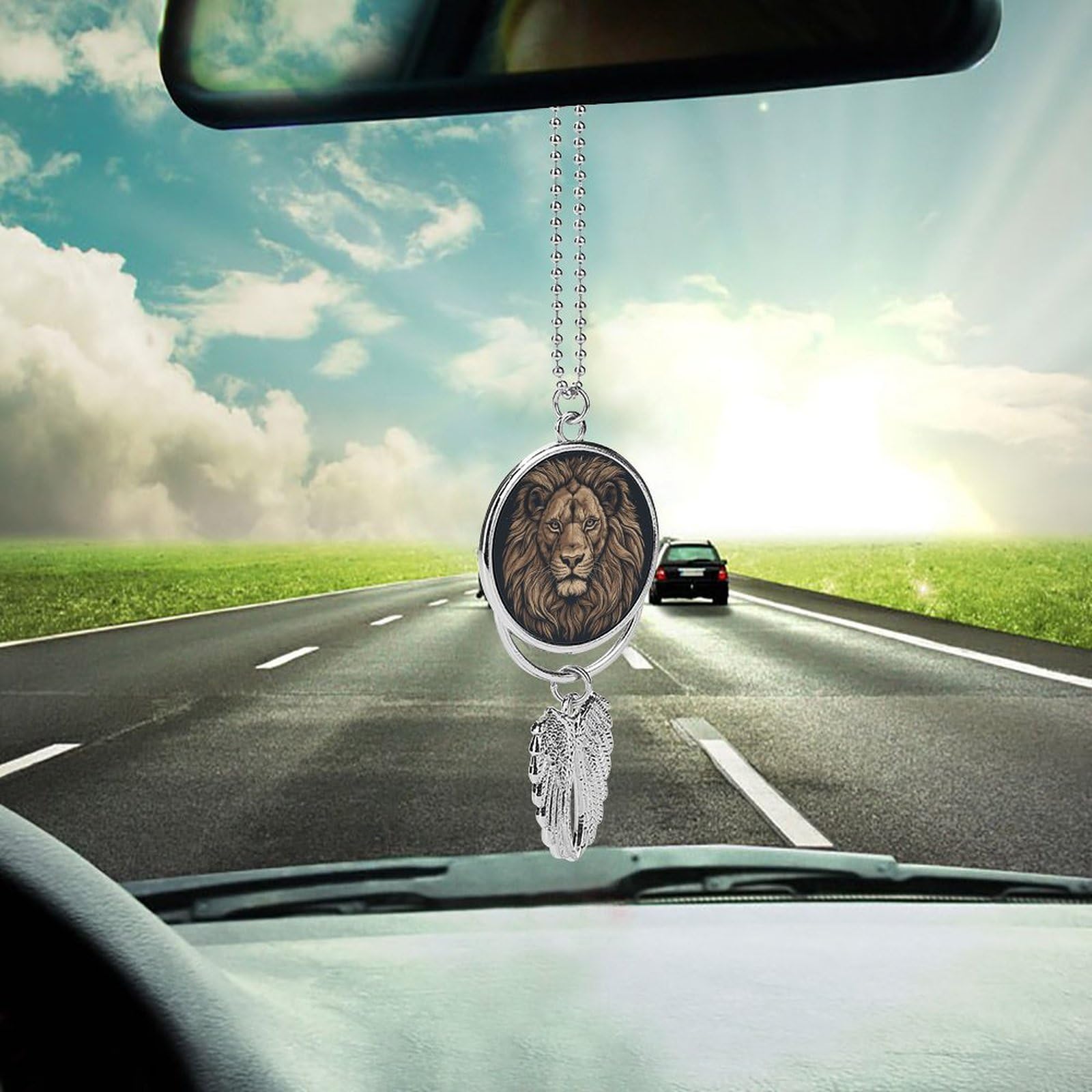 Amazon.com: Cartoon Lion Printed Car Hanging Ornament,Funny Rear