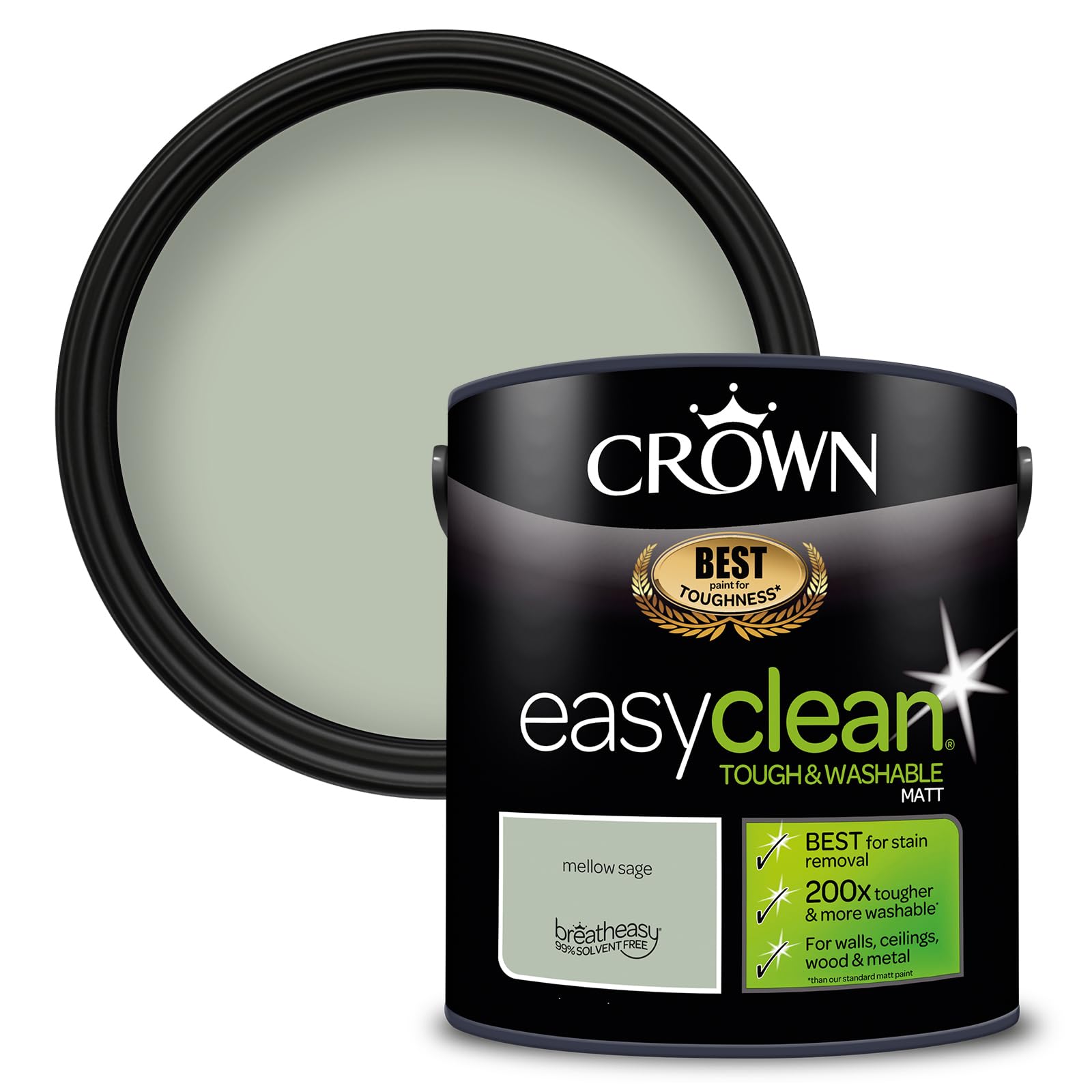 Crown House Publishing Crown - Easyclean Matt Emulsion - 2.5L Mellow Sage
