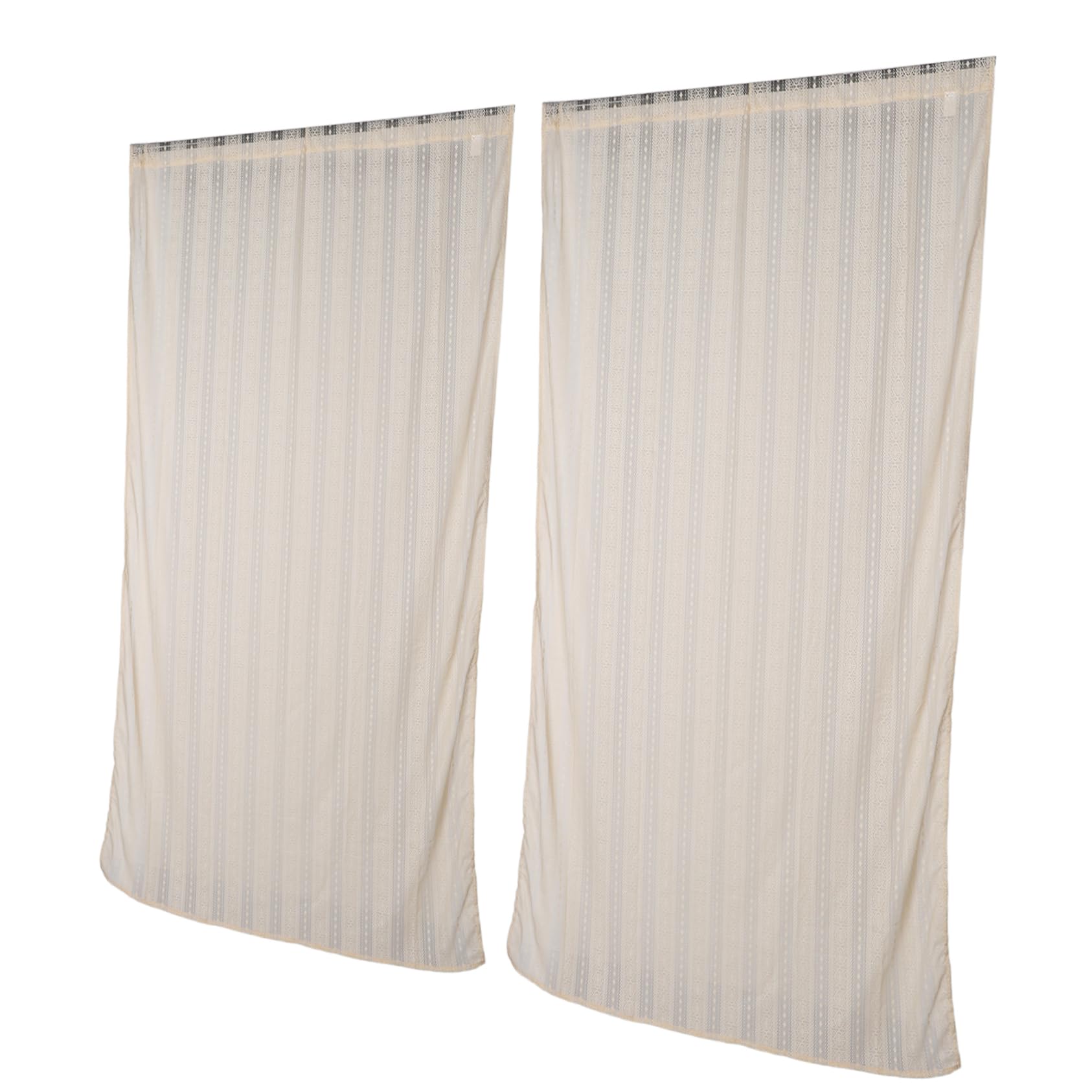 Voilage de lumière douce : 2 rideaux boho transparents beige à crochets