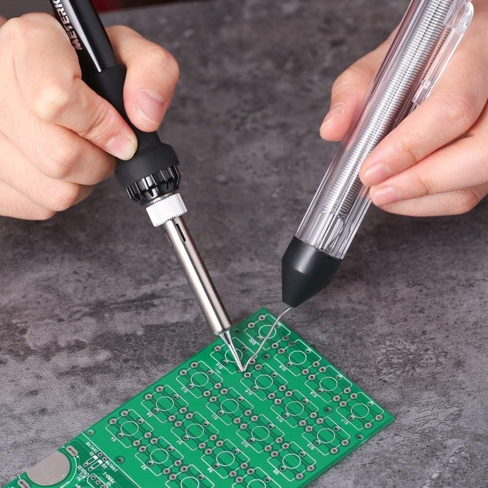 Soldering Occus Adjustable Temperature Soldering Iron Kit 60W 14 in 1 Welding Soldering Iron +soldering iron tip and other Accessories - (Plug Type: US)