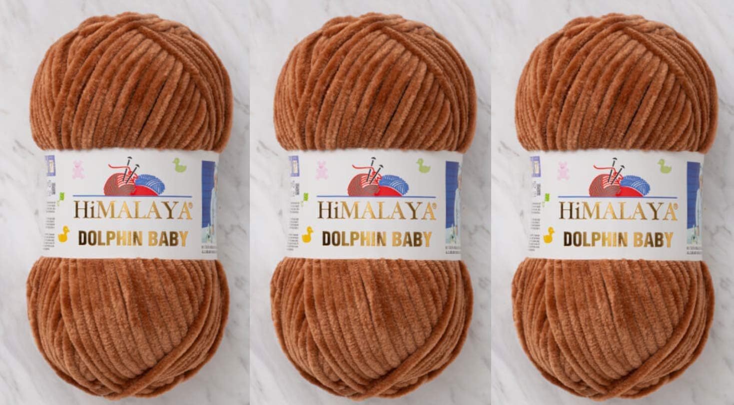 Himalaya Dolphin Baby Yarn Lot of 3 skn 395 Yards 3x100gram Super Bulky Baby Blanket Yarn (80337)