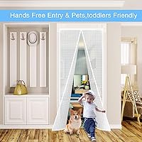 Vista 3 de Cortina aislante para puerta, pantalla térmica magnética autosellante para puerta, detiene corrientes de invierno, mantiene el frío afuera, cubierta
