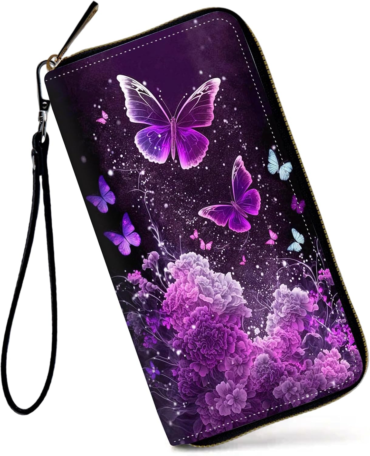 Wristlet Wallets for Women,Large Capacity RFID Blocking Leather Zip Around Travel Wallet Phone Purse Clutch Bag