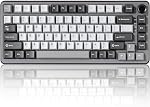 YUNZII B75 PRO Wireless Mechanical Keyboard,75% Layout with Knob,Hot Swap Gasket Custom Structure,Creamy Pre-lubed Switches,RGB Backlit,Bluetooth/Type-C/2.4G for Win/Mac (Pink, Milk Switch)