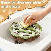 Vista 4 de Caja de enriquecimiento de rompecabezas de rascar para gatos, caja de enriquecimiento de lima de uñas de gato, juguete interactivo para gatos