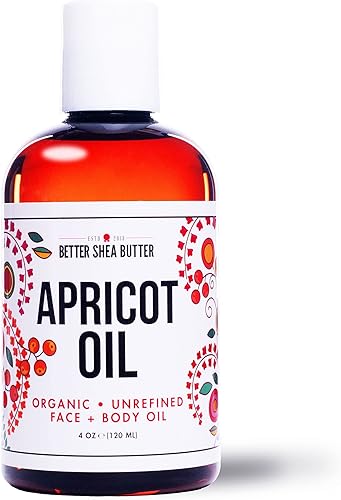 Aceite de albaricoque orgánico | 100% puro, prensado en frío | Aceite de masaje para cuerpo y cara | Aceite para pieles sensibles | 4 oz por Better
