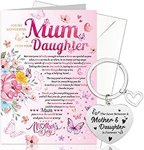 HOWAF Happy Mothers Day Card from Daughter, Mothersday Card & Mum Keyring for Mum Gifts, Mothers Day Gifts from Daughter