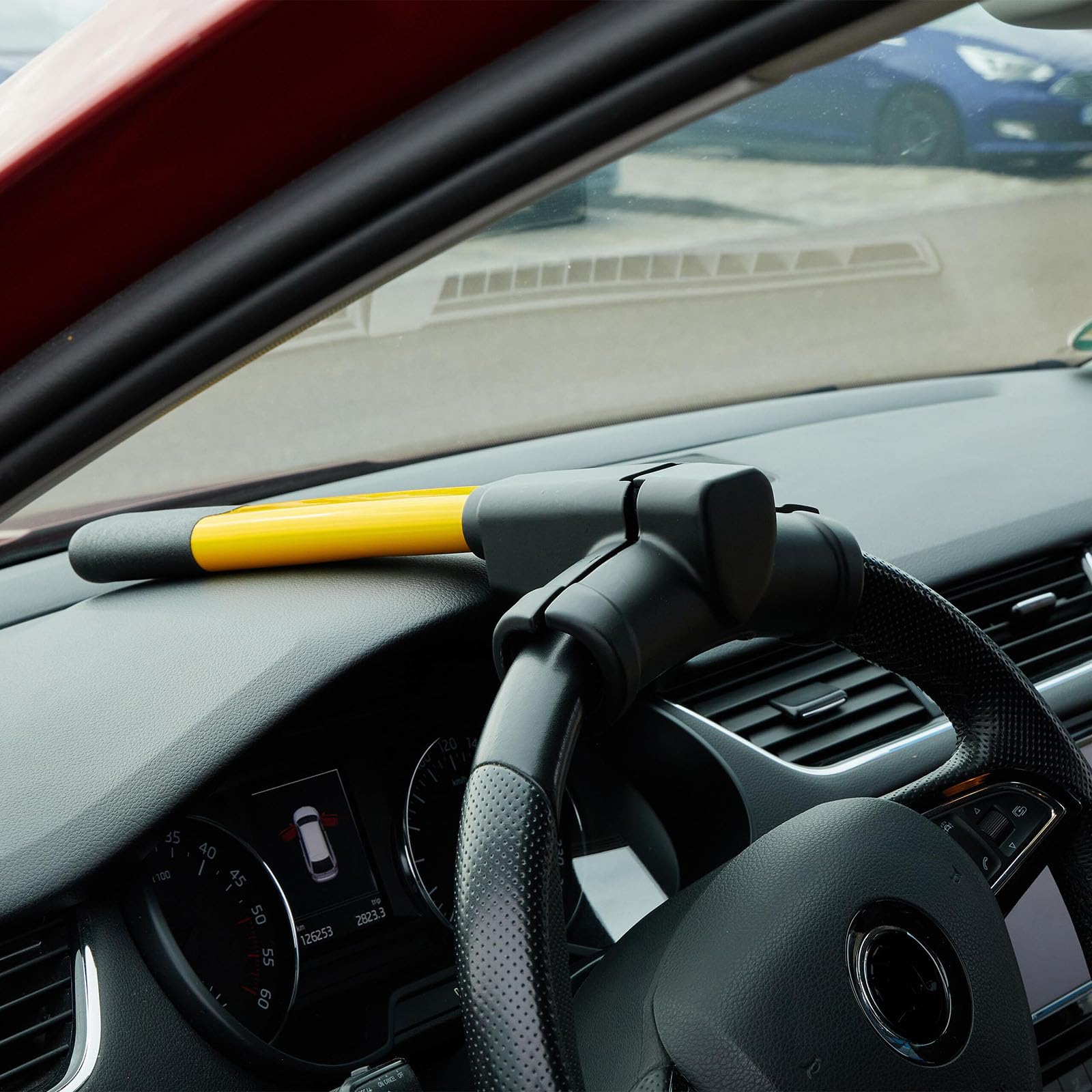 Universal Antirrobo de Volante, para Ford Plus Kuga Mondeo Mustang Puma S-MAX Coche Seguridad Protección Bloqueo Car Steering Wheel T-Lock Automóvil SUV
