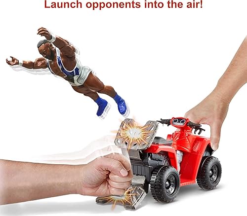 Miniatura 6 de Mattel WWE Wrekkin' Slam & Spin ATV Vehículo y figura de acción con juguete de 4 ruedas y Big E coleccionable de 6 pulgadas, acción de lanzamiento y