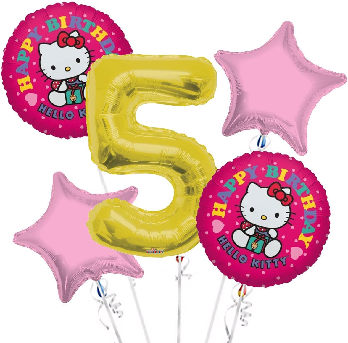 Hello Kitty Balloon Bouquet 5th Birthday 5 pcs - Party Supplies