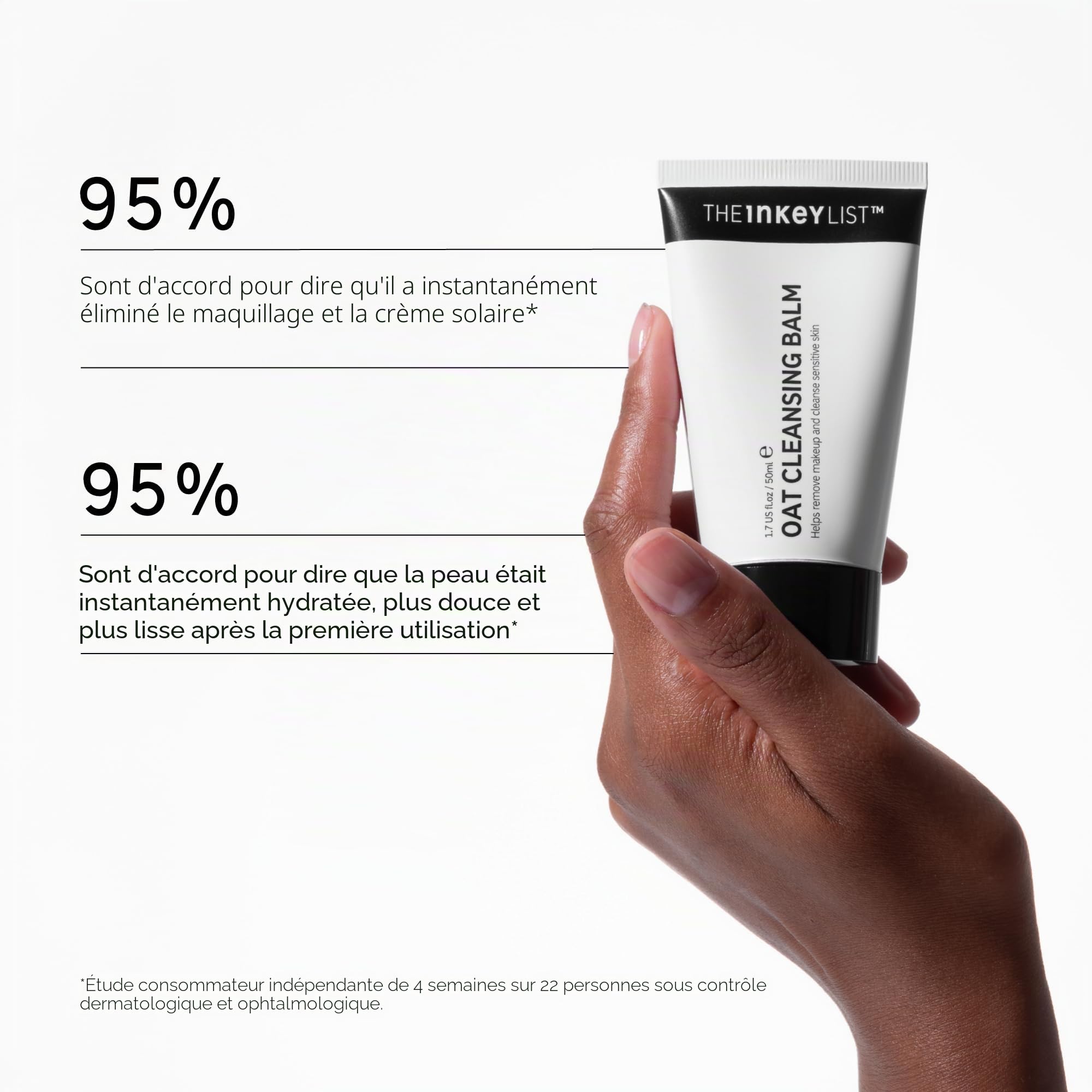 The INKEY List Oat Cleansing Balm pour éliminer le maquillage et nettoyer la peau sensible 50 ml