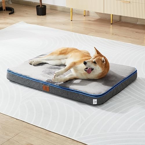Miniatura 6 de LIORCE Cama grande de espuma viscoelástica para perros  Cama ortopédica impermeable para perro con funda extraíble lavable (la parte superior se