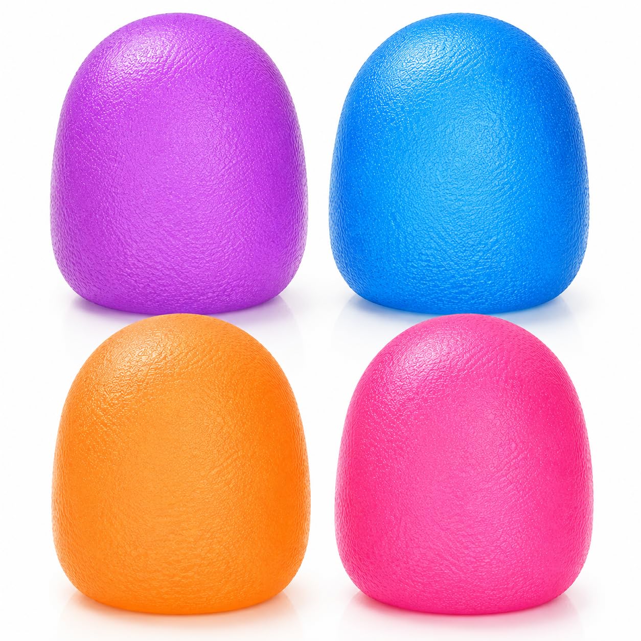 4pc Stress Balls-Gumdrop Squishy for Kids and Adults, Super Solid Squeeze Ball, Sensory Squishys Toy for Stress Relief, Birthday, Easter Basket Stuffers and Party Favors