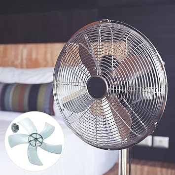 VOSAREA Fan Blade Universal Blades Household Blades Replacement Table Blades with Nut Cover (Black) Accessories Ceiling Desk Desk Fan