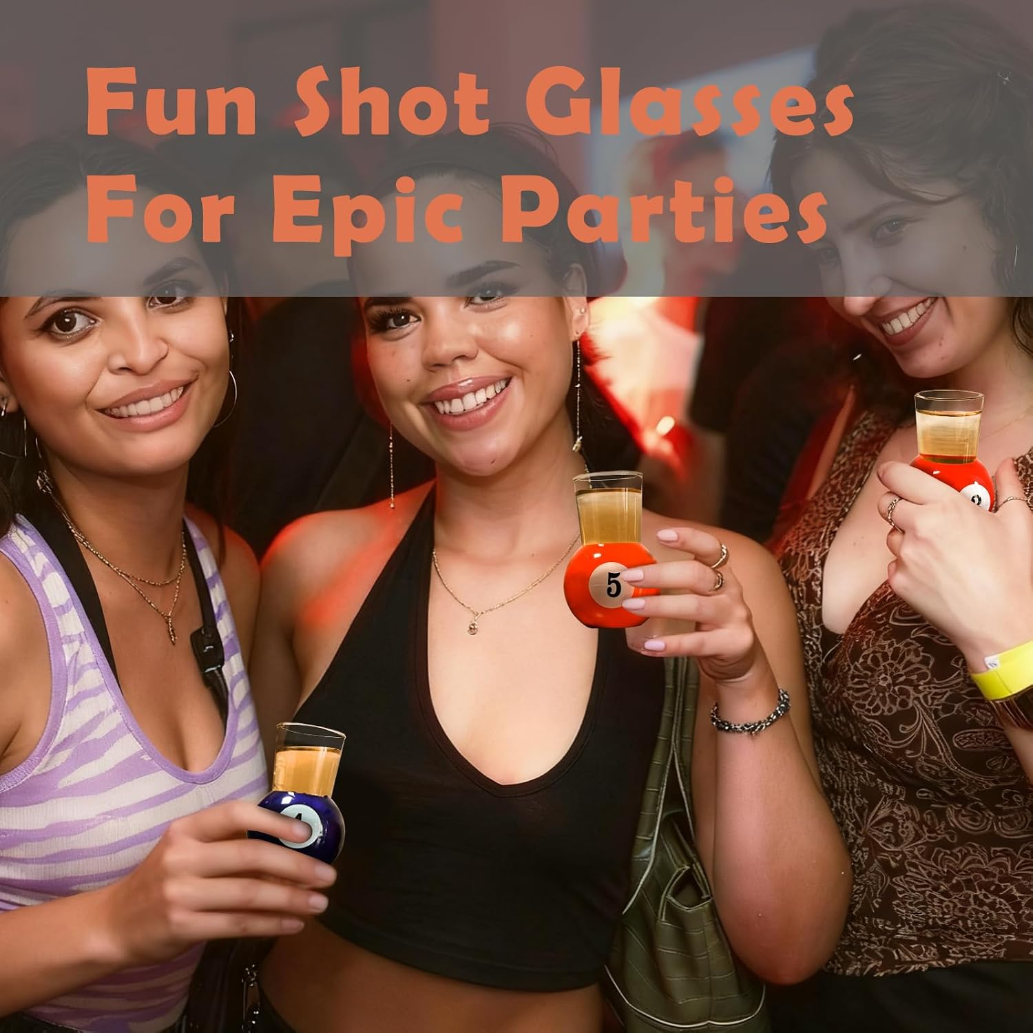 Set of 9 Billiards Pool Shot Glasses – 1 oz Shot Glasses, Gift for Billiard Lovers and Fun Pool Table Party