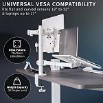VIVO Fully Adjustable 13 to 32 inch Single Computer Monitor and Laptop Desk Mount Combo, Stand with Grommet Option, Fits up to 17 inch Laptops, White STAND-V002CW
