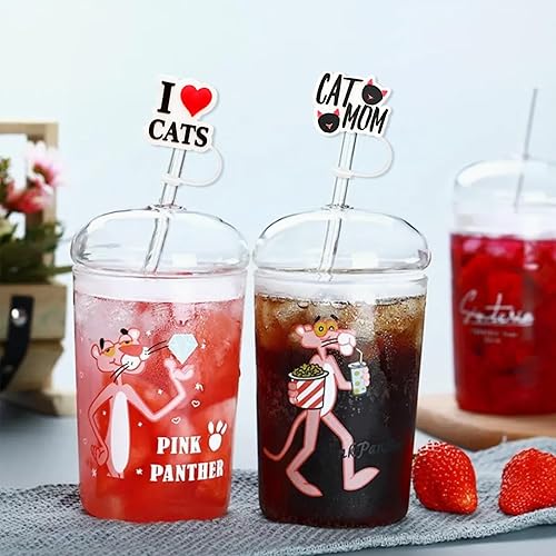 Miniatura 4 de Tapas de popote de silicona para vasos con asa, protector de tapones a prueba de polvo, reutilizables, portátiles, para popotes, accesorios para